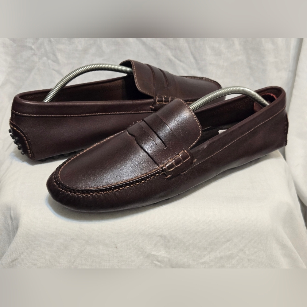COLE HAAN Nike Air Brown Leather Slip-On Loafers Sz 11.5 M